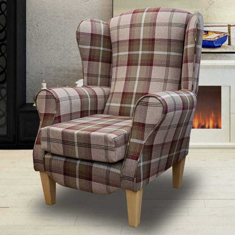 Grey tartan 2025 wingback chair